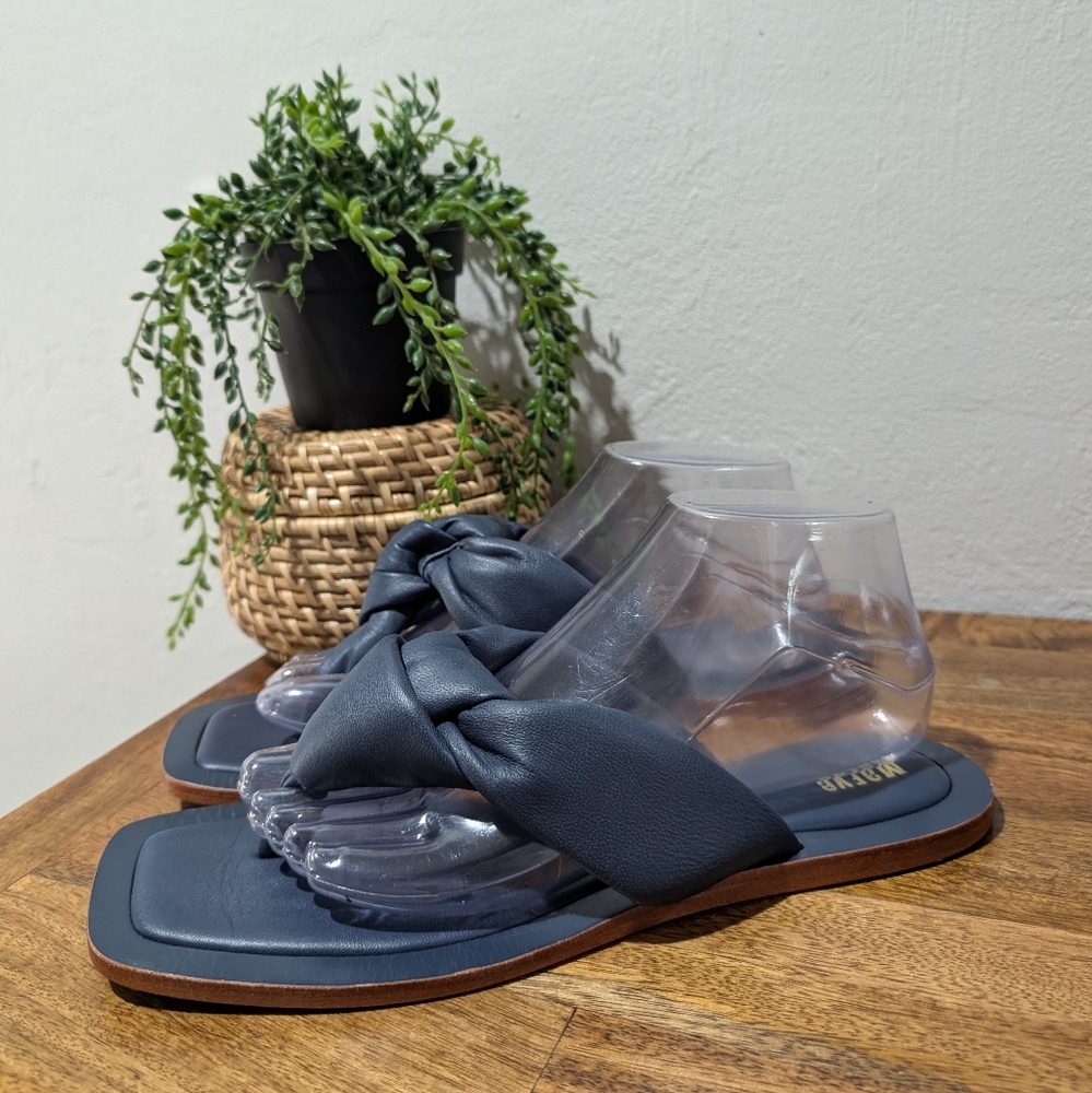 Maeve puffy leather knot sandals blue size 10m‎